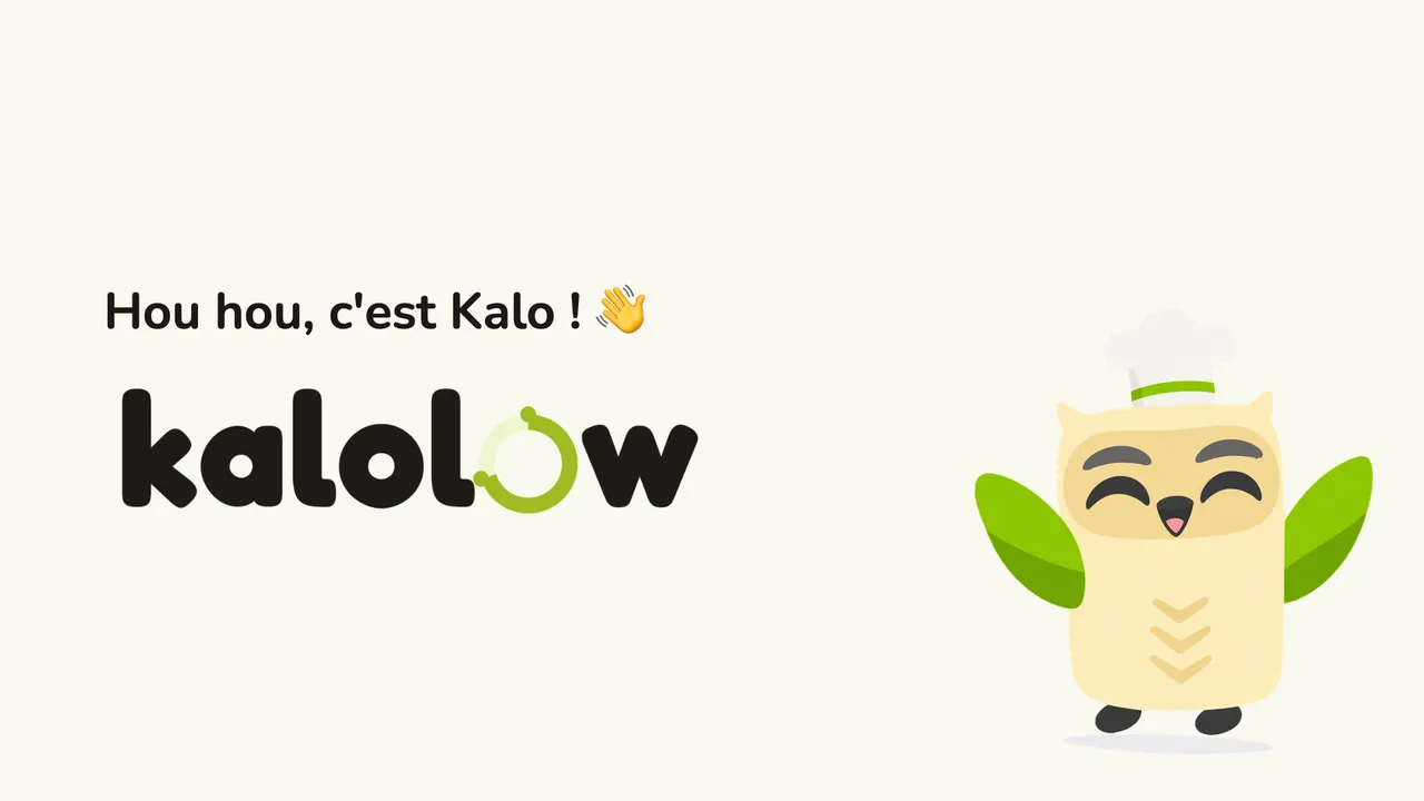 Kalo, le hibou mascotte de Kalolow, fait coucou à côté du logo Kalolow
